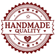 Obraz premium Handmade quality badge with heart and stars design 