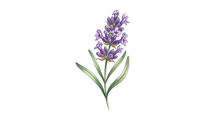 Obraz premium Lavender sprig with white background.