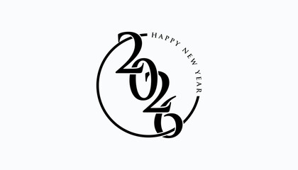 2026 Happy New Year design vector. trendy new year 2026 Celebration Illustration design template.