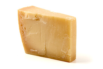 Parmesan Cheese Wedge, isolated on white background