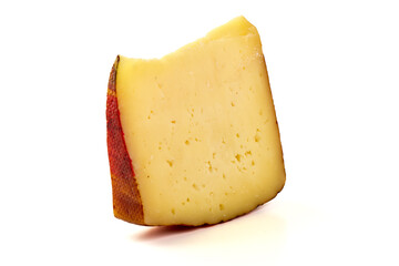 Cheese Wedge Piece, isolated on white background