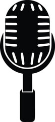 podcast microphone silhouette vector illustration