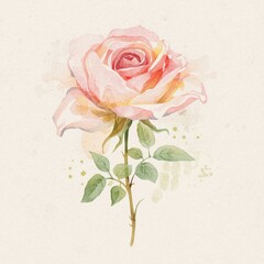 Petal Poetry: A Delicate Rose in Blush and Green