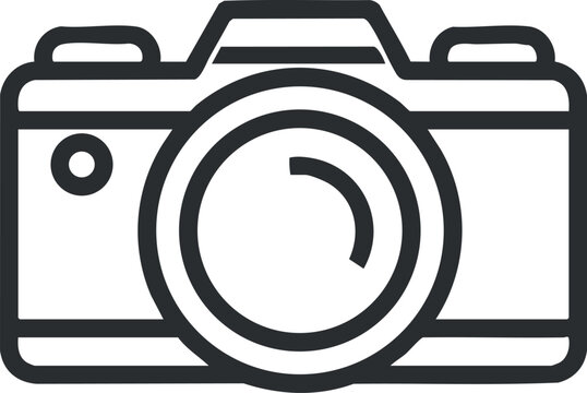 recommend clip art: Outline icon of a camera representing photography and photo capture technology