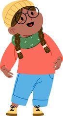 Smiling Girl in Winter Outfit