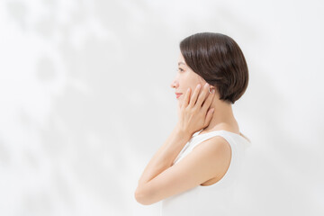 Naklejka premium 女性 ビューティー スキンケア