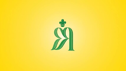 Green monogram with fleur-de-lis on yellow background - Powered by Adobe