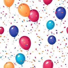 colorful balloon and confetti seamless pattern background illustration