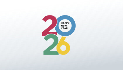 2026 Happy New Year design vector. trendy new year 2026 Celebration Illustration design template.