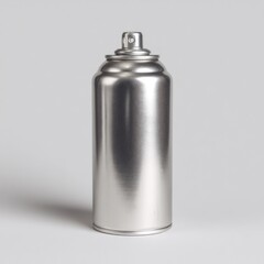 silver spray can studio shot