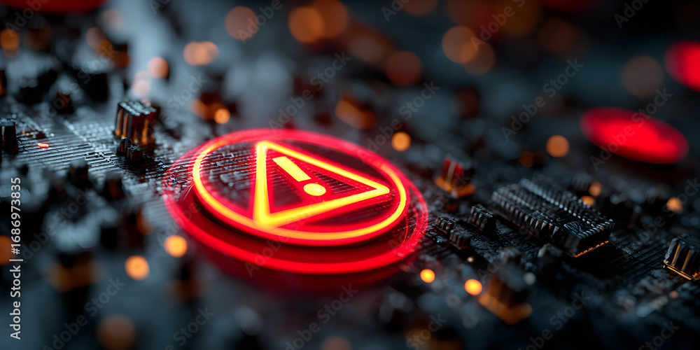 Poster cyber threat detected in digital code interface, alet system highlighting secuity vulnerability in c