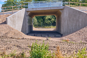 Concrete underpass for pedestrian and bicycle traffic in new Halmstad infrastructure project
