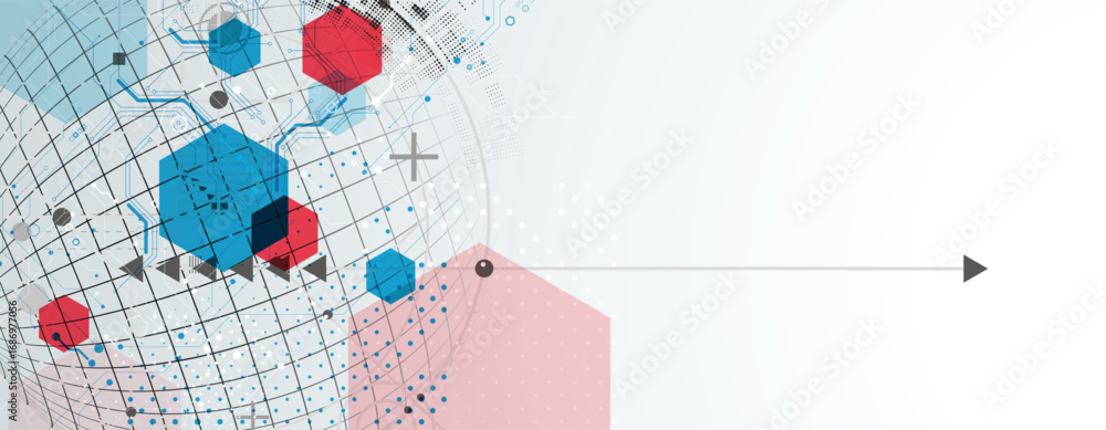 Poster abstract high technology and science background with circuit elements