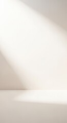 Soft Diagonal Light Beam Across Minimalist Cream Studio Background with Subtle Shadow