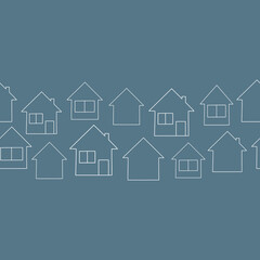 House. House logo design template. Black and white building silhouette. Vector