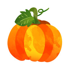 オレンジのかぼちゃのイラスト
