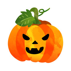 オレンジのかぼちゃのイラスト