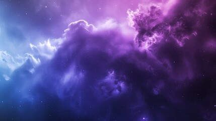Fototapeta premium Soft glowing nebula gradient, minimal dreamy cosmic background, purple and blue tones, clean space texture for overlay.