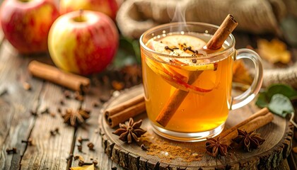 Warm apple spice drink autumnal