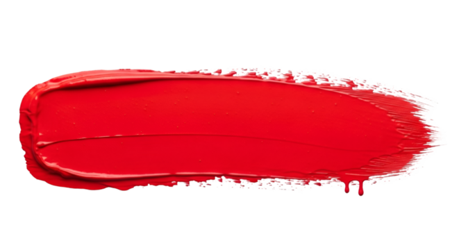 Red Paint Swatch with Thick Texture and Dripping Edges