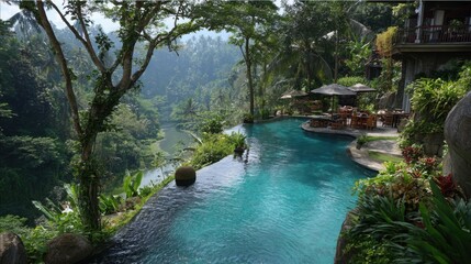 jungle view infinity pool paradise