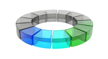 3D infographic progress ring, isolated on white background