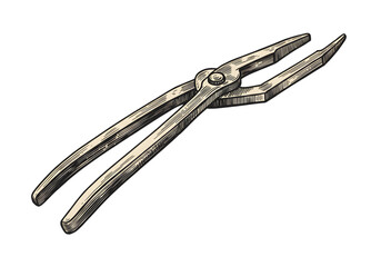 Vintage Pliers Illustration On Transparent Background Isolated Tool Object