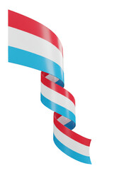 Obraz premium Luxembourg Flag Ribbon Isolated On Transparent Background 3d Render Illustration