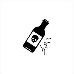 dangerous substance icon vector, dangerous science substance warning icon