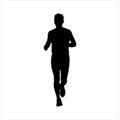 running person pose vector silhouette
