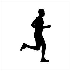running person pose vector silhouette