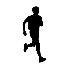 running person pose vector silhouette