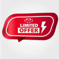Limited Offer  banner Red flat sale website poster and banner creative sale design	
