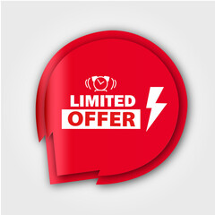 Limited Offer  banner Red flat sale website poster and banner creative sale design	
