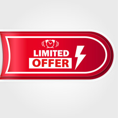 Limited Offer  banner Red flat sale website poster and banner creative sale design	
