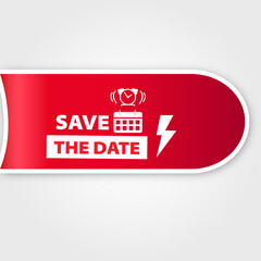 Save The Date banner Red flat sale website poster and banner creative sale design