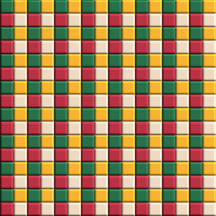 Seamless Geometric Pattern of Multicolored Tiles.
