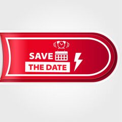 Save The Date banner Red flat sale website poster and banner creative sale design