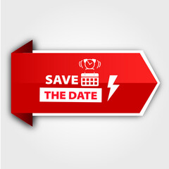 Save The Date banner Red flat sale website poster and banner creative sale design