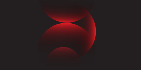 Red abstract background. Dynamic shapes composition. Red abstract background, geometric shapes, circular forms, gradient shading, Vector futuristic illustrations for covers, banners, flyers and poster
