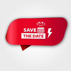 Save The Date banner Red flat sale website poster and banner creative sale design