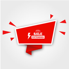 Sale Extended banner Red flat sale website poster and banner creative sale design