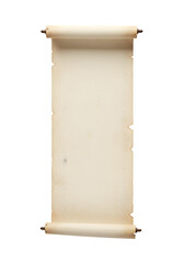 Vintage Rolled Paper Scroll Illustration with Transparent Background