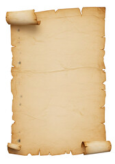 Vintage Rolled Paper Scroll Illustration with Textured Background