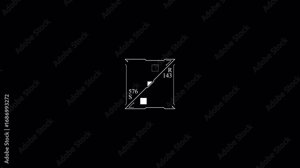 Aufkleber abstract tech interface: futuristic data visualization on black