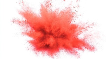 Energetic splash of festive red powder on white, great for party invitations, dance event posters, or multicultural design elements.
