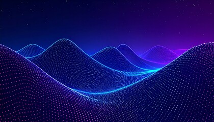 Abstract digital landscape of undulating hills