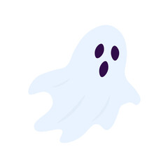 Ghost cartoon illustration spooky halloween spirit . Cute phantom clipart . Scary ghost icon