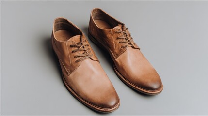 Meticulously made leather shoes in professional light, great for shoe design portfolios, male fashion content, or artisanal concepts.