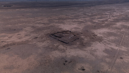 Ruins, desert, aerial, archaeology, 